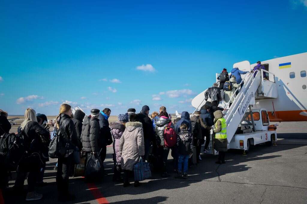 עולים מאוקראינה בדרכם לישראל, 2022. | יוסי זליגר, פלאש 90