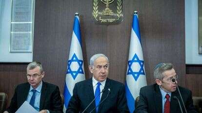 נתניהו בישיבת הממשלה, היום. | יונתן זינדל, פלאש 90