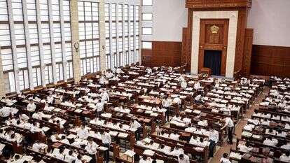 בית המדרש של ישיבת מיר־ברכפלד. | אהרון קרון, פלאש 90