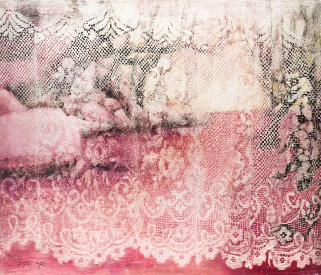 משחק של גילוי וכיסוי. "הצד האחר", שמן וחריטות על קנבס. | שארי רבי