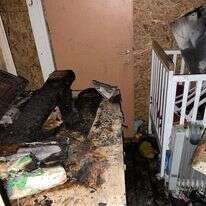 נזקי השריפה בבית משפחת ישובייב בשכונת שמעון הצדיק בירושלים. | באדיבות המשפחה