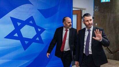 השרים חיים ביטון ויעקב מרגי מש"ס. | אוליבייה פיטוסי, פלאש 90