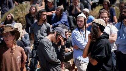 לוויית נחמן שמואל מורדוף שנרצח בפיגוע בעלי. | יונתן זינדל - פלאש 90