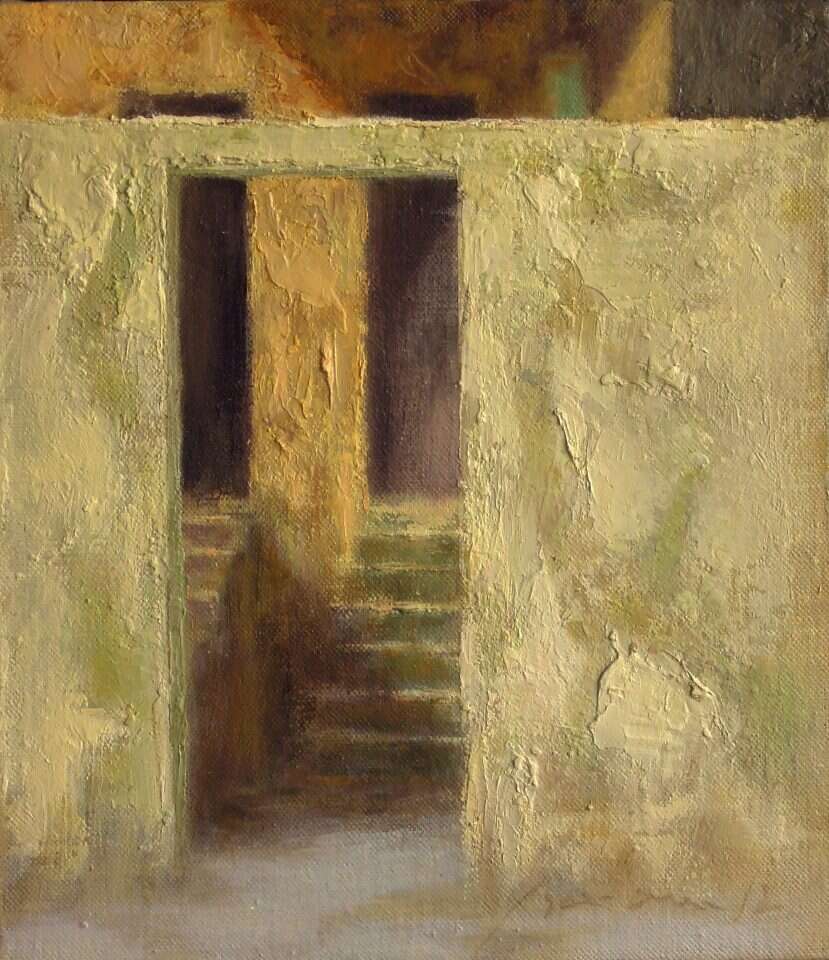 מתוך הסדרה קירות וקולות 5, שמן על פשתן, 2017