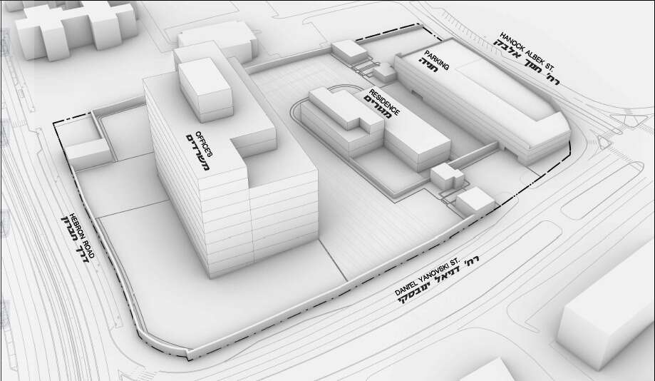 הדמיית מתחם השגרירות החדש בירושלים