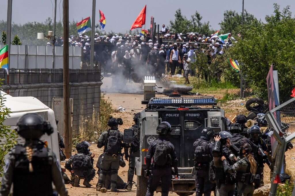מפגינים דרוזים מתעמתים עם המשטרה בגולן. | אייל מרגולין, פלאש 90