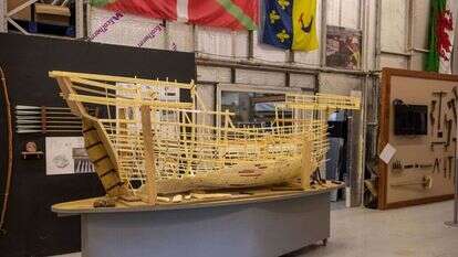 כך היא הייתה עשויה להיראות. דגם מוקטן של שלד הספינה בניופורט שבוויילס. | סיימון בריי, הוושינגטון פוסט