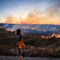 שריפה ליד הכפר קוסרה שאירעה במהלך העימותים בסוף השבוע. | פלאש 90