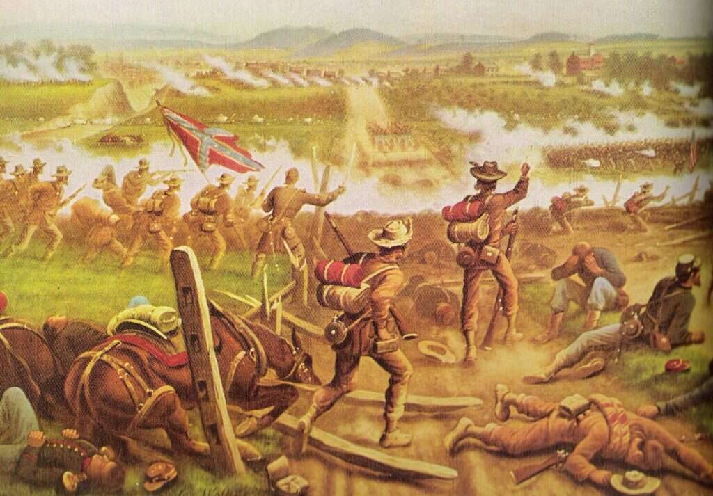 "האויב שם, ואני אביס אותו שם". חיילים בגטיסברג, בציור מאת ג'יימס אלכסנדר ווקר "האויב שם, ואני אביס אותו שם". חיילים בגטיסברג, בציור מאת ג'יימס אלכסנדר ווקר