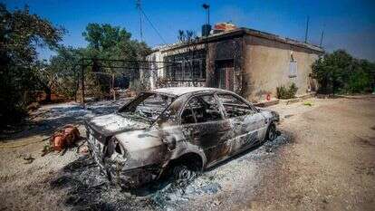 רכב שרוף בכפר תורמוס עיא. | Nasser Ishtayeh/Flash90