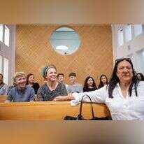 הרבנית מיכל נגן (במרכז) בדיון בבג"ץ בעניין שירות בנות ביחידות קרביות, ביום שלישי. | יונתן זינדל, פלאש 90