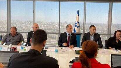 ניר ברקת במסיבת העיתונאים, השבוע בתל־אביב. | דוברות שר הכלכלה