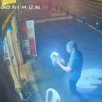 המתנכל לבית חב"ד ברחביה. | מסך מתוך סרטון האבטחה