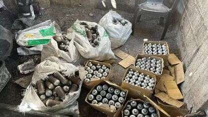 חלק מהמטענים שנתפסו בג'נין, במהלך מבצע "בית וגן". | דובר צה"ל