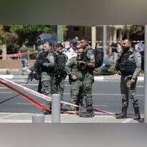 כוחות מג"ב בזירת הפיגוע בתל אביב, היום. | EPA