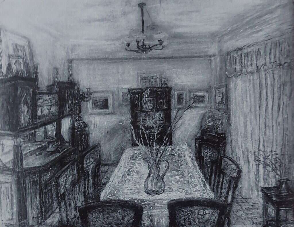 בית האדמו"ר, 1955. איור: ר' אברהם יעקב שפירא