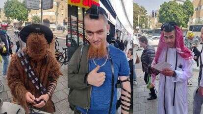 מניחים תפילין בדוכני חב"ד בתל אביב. | הרב עדי אלפנט