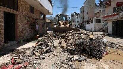 ההריסות במחנה הפליטים בג'נין. | AFP