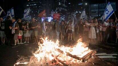 מפגינים חוסמים את נתיבי איילון בהפגנה אמש. | מרים אלסטר פלאש 90