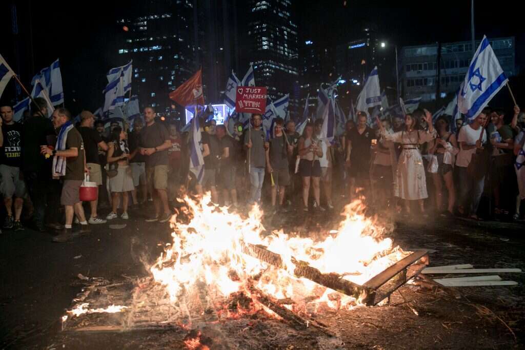 מפגינים חוסמים את נתיבי איילון בהפגנה אמש. | מרים אלסטר פלאש 90