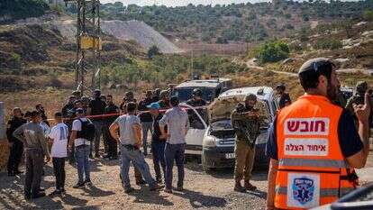 זירת הפיגוע ליד קדומים ביום חמישי. | הלל מאיר, פלאש 90