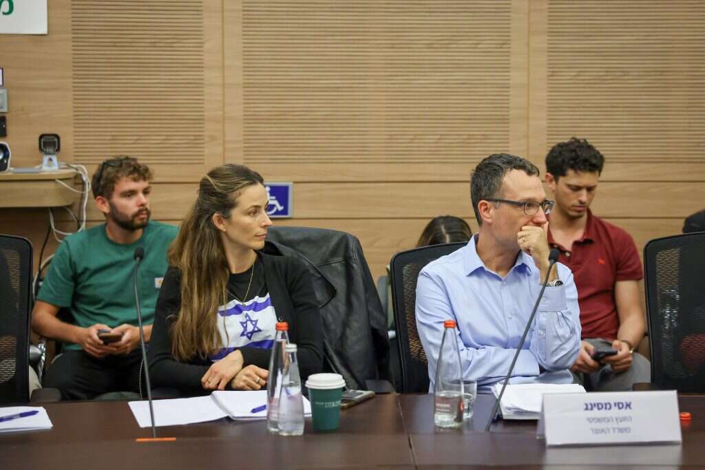 יועמ"ש משרד האוצר אסי מסינג לצד ח"כ מירב כהן, בדיון בוועדת חוקה. | נועם מושקוביץ, דוברות הכנסת