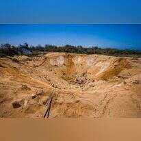 המכתש שנוצר במקום הפיצוץ. | פלאש 90