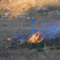 שרפה שהוצתה בצד הלבנוני בגבול הצפון, בתחילת החודש. | AFP