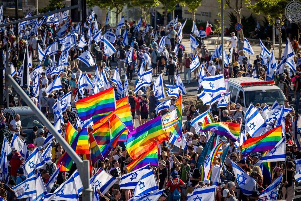 הפגנה נגד הרפורמה המשפטית בירושלים בחודש יולי. | יונתן זינדל, פלאש 90