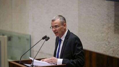 שר המשפטים יריב לוין בהצבעה על צמצום עילת הסבירות. | נועם מושקוביץ - דוברות הכנסת