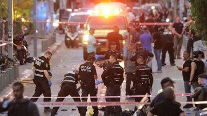 זירת הפיגוע בתל אביב. | אביר סולטן, EPA