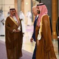 הנסיך בן־סלמאן מארח את הנשיא ביידן, יולי 2022. | איי.אף.פי