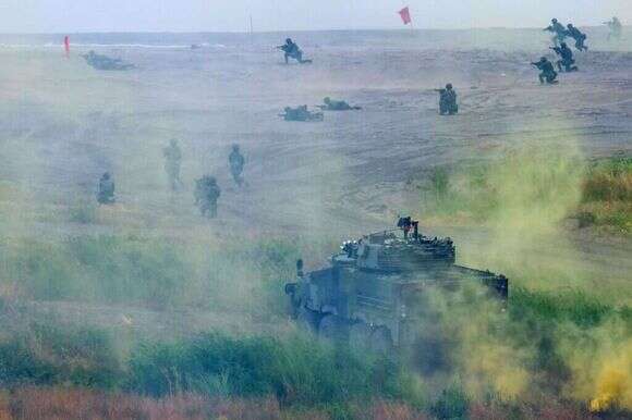 תרגיל צבא טאיוואן בחודש שעבר. | Sam Yeh / AFP תרגיל צבא טאיוואן בחודש שעבר. | Sam Yeh / AFP