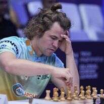 שחקן השחמט הנורווגי מגנוס קרלסן. | Kamran Jebreili, AP