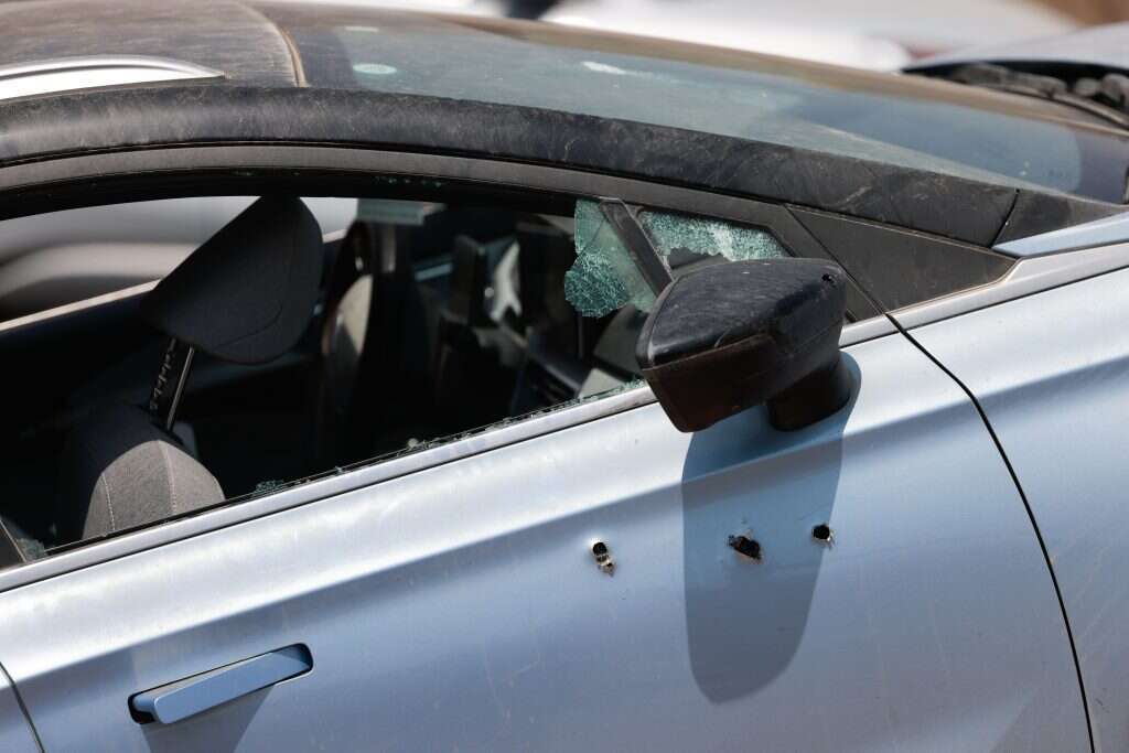 זירת פיגוע הירי בצומת הכבשים הסמוכה לחברון. | חיים גולדברג - פלאש 90