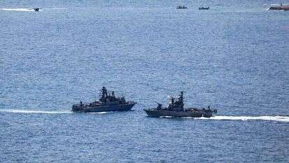 ספינות בט"ש של חיל הים סמוך לראש הנקרה. | AFP