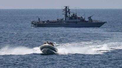 כלי שיט ישראליים סמוך לראש הנקרה. | AFP