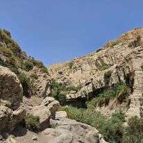 אזור מפולת הסלעים בנחל דוד בסיום פינוי הפצועים. | ליאור לב -רשות הטבע והגנים