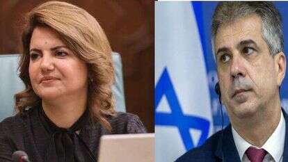 שרת החוץ של לוב ( | מתוך אתר משרד החוץ הלובי) ושר החוץ אלי כהן,