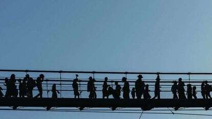 הגשר התלוי שנחנך לאחרונה במורדות הר ציון בירושלים. | חיים גולדברג, פלאש 90