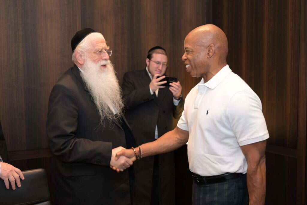 ראש עיריית ניו יורק אריק אדמס נפגש בירושלים עם השר מאיר פרוש. | שלומי אמסלם, משרד החוץ