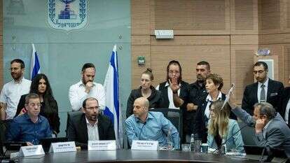 למדו לעבוד יחד. נטף בוועדת החוקה לצד שמחה רוטמן וגור בליי. | יונתן זינדל, פלאש 90