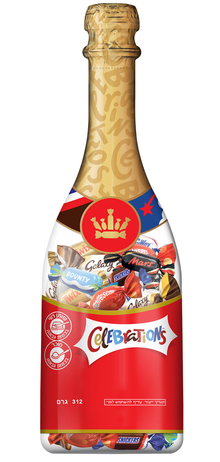בקבוק "סלברישיין" של מרס במהדורה מוגבלת לראש השנה. | יח"צ