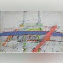 שמעון אבני, טכניקה מעורבת על נייר, שנות ה 70