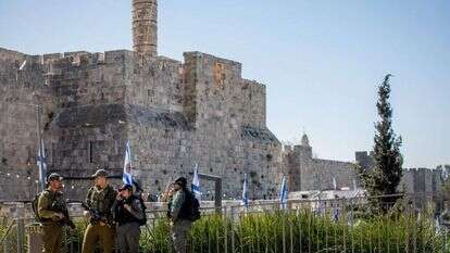 שוטרי מג"ב באזור שער יפו ומגדל דוד בירושלים. | נועם רבקין פנטון - פלאש 90