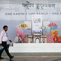 שלטי חוצות לקראת ועידת ה-G-20 בניו דלהי, הודו. | AFP