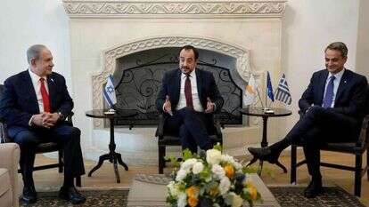 נתניהו עם נשיא קפריסין וראש ממשלת יוון | איי.אף.