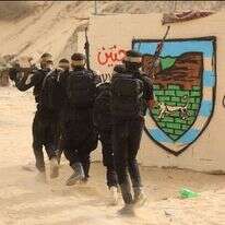 מחבלי חמאס מתרגלים לוחמת שטח בנוי