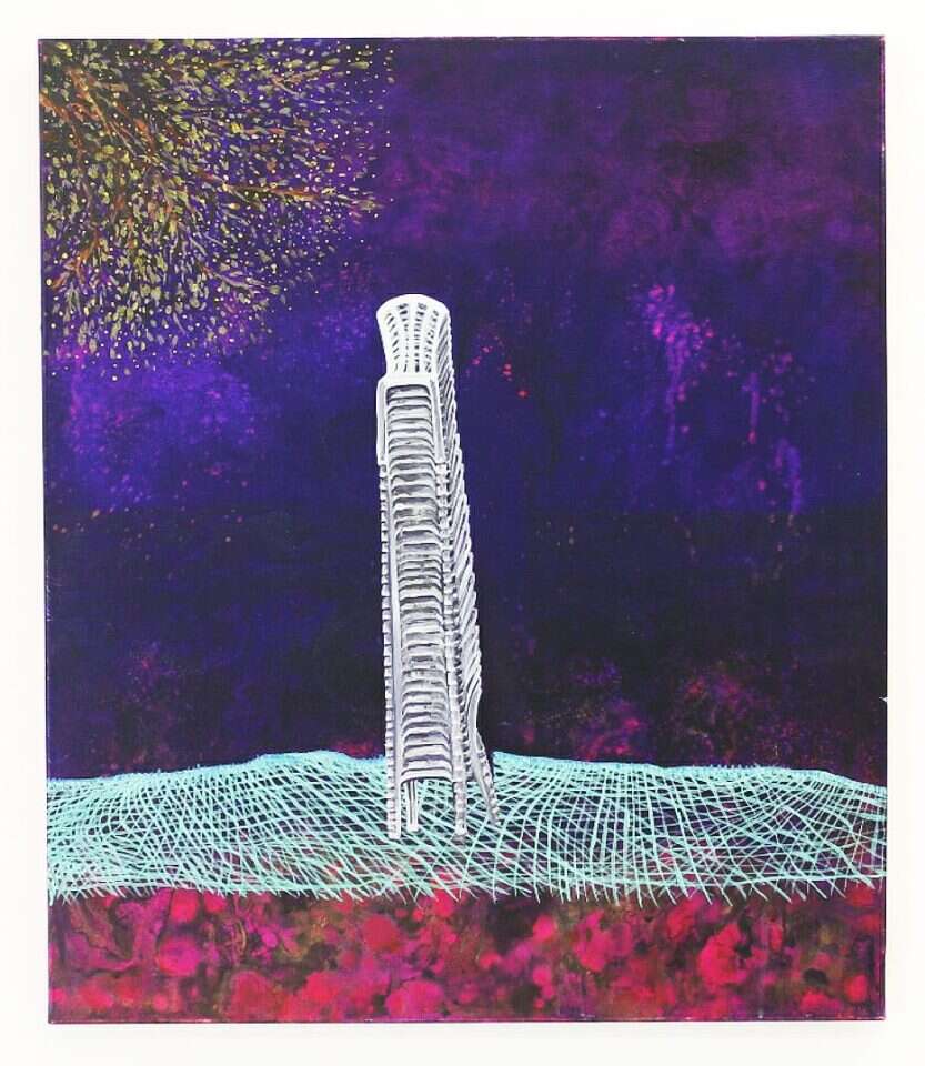 טליה פרי, "לתפוס את המקום", אקריליק על בד, 2021