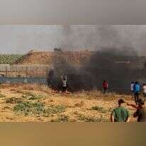 המהומות אתמול על גדר רצועת עזה. | Atia Mohammed/Flash90